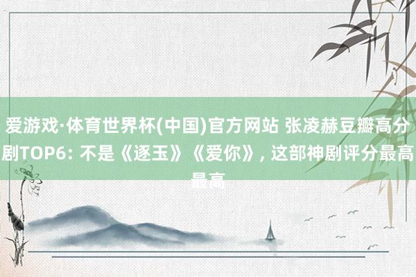 爱游戏·体育世界杯(中国)官方网站 张凌赫豆瓣高分剧TOP6: 不是《逐玉》《爱你》, 这部神剧评分最高