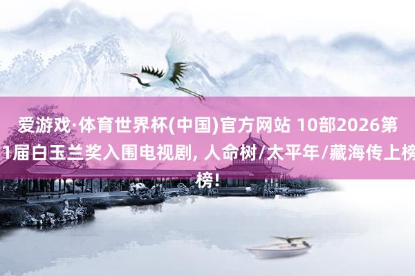 爱游戏·体育世界杯(中国)官方网站 10部2026第31届白玉兰奖入围电视剧, 人命树/太平年/藏海传上榜!