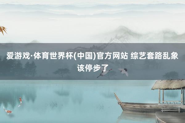 爱游戏·体育世界杯(中国)官方网站 综艺套路乱象该停步了