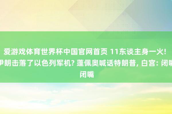 爱游戏体育世界杯中国官网首页 11东谈主身一火! 伊朗击落了以色列军机? 蓬佩奥喊话特朗普, 白宫: 闭嘴