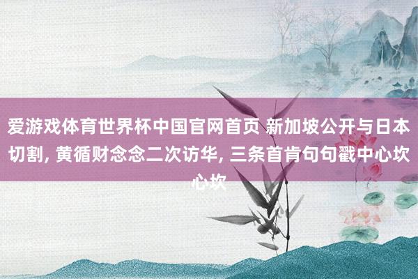 爱游戏体育世界杯中国官网首页 新加坡公开与日本切割, 黄循财念念二次访华, 三条首肯句句戳中心坎