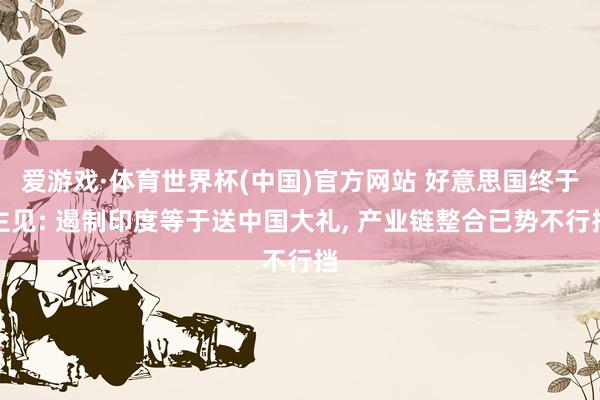 爱游戏·体育世界杯(中国)官方网站 好意思国终于主见: 遏制印度等于送中国大礼, 产业链整合已势不行挡