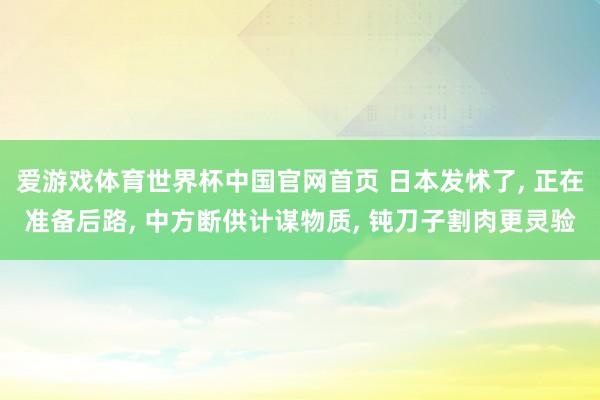 爱游戏体育世界杯中国官网首页 日本发怵了, 正在准备后路, 中方断供计谋物质, 钝刀子割肉更灵验