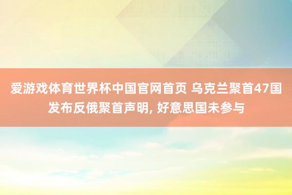 爱游戏体育世界杯中国官网首页 乌克兰聚首47国发布反俄聚首声明, 好意思国未参与