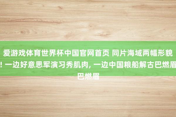 爱游戏体育世界杯中国官网首页 同片海域两幅形貌! 一边好意思军演习秀肌肉, 一边中国粮船解古巴燃眉