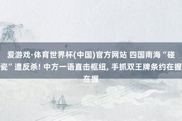 爱游戏·体育世界杯(中国)官方网站 四国南海“碰瓷”遭反杀! 中方一语直击枢纽, 手抓双王牌条约在握