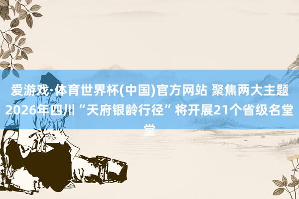 爱游戏·体育世界杯(中国)官方网站 聚焦两大主题2026年四川“天府银龄行径”将开展21个省级名堂