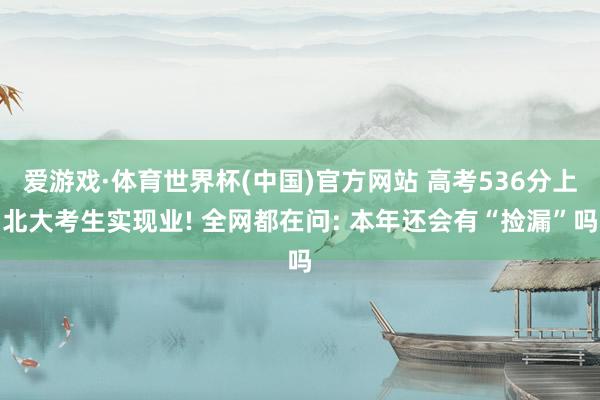 爱游戏·体育世界杯(中国)官方网站 高考536分上北大考生实现业! 全网都在问: 本年还会有“捡漏”吗