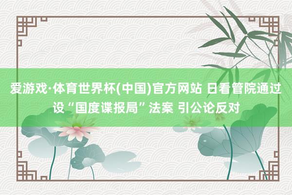 爱游戏·体育世界杯(中国)官方网站 日看管院通过设“国度谍报局”法案 引公论反对