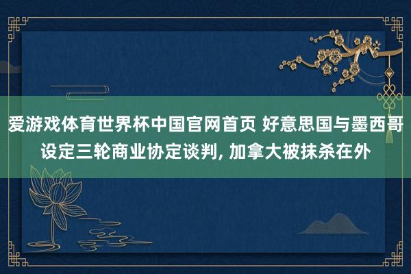 爱游戏体育世界杯中国官网首页 好意思国与墨西哥设定三轮商业协定谈判, 加拿大被抹杀在外
