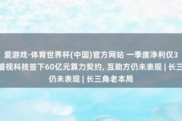 爱游戏·体育世界杯(中国)官方网站 一季度净利仅381万元, 盛视科技签下60亿元算力契约, 互助方仍未表现 | 长三角老本局
