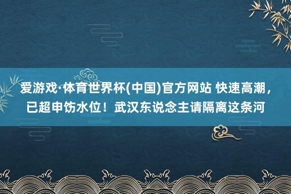 爱游戏·体育世界杯(中国)官方网站 快速高潮,已超申饬水位!武汉东说念主请隔离这条河