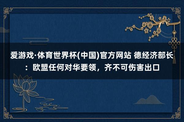爱游戏·体育世界杯(中国)官方网站 德经济部长：欧盟任何对华要领，齐不可伤害出口