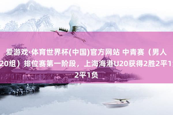 爱游戏·体育世界杯(中国)官方网站 中青赛(男人U20组)排位赛第一阶段,上海海港U20获得2胜2平1负