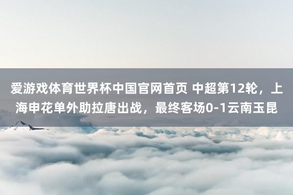 爱游戏体育世界杯中国官网首页 中超第12轮,上海申花单外助拉唐出战,最终客场0-1云南玉昆