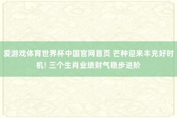 爱游戏体育世界杯中国官网首页 芒种迎来丰充好时机! 三个生肖业绩财气稳步进阶