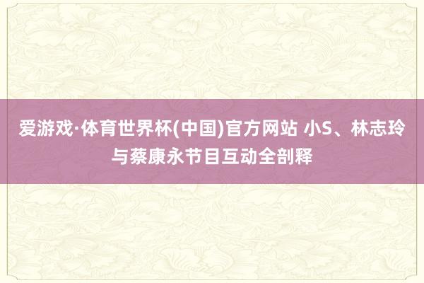 爱游戏·体育世界杯(中国)官方网站 小S、林志玲与蔡康永节目互动全剖释