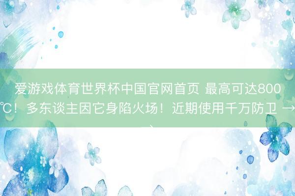 爱游戏体育世界杯中国官网首页 最高可达800℃!多东谈主因它身陷火场!近期使用千万防卫 →